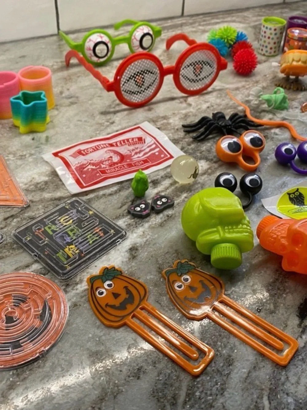 Kids Halloween Party Toy Lot - Colorful Halloween Characters & Fidget Toys
